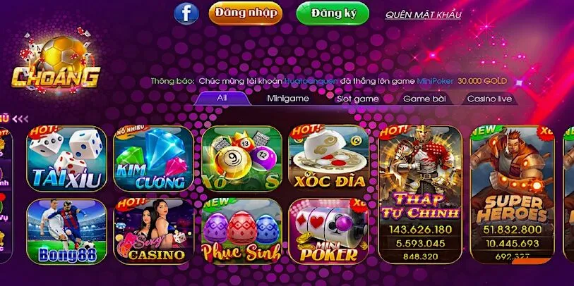 Trải nghiệm thế giới game hấp dẫn đầy đủ thể loại tại Choáng Club